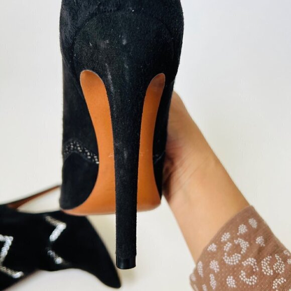 ALAIA Paris black suede pointed toes heeled booties, Size 39 - Picture 8 of 10